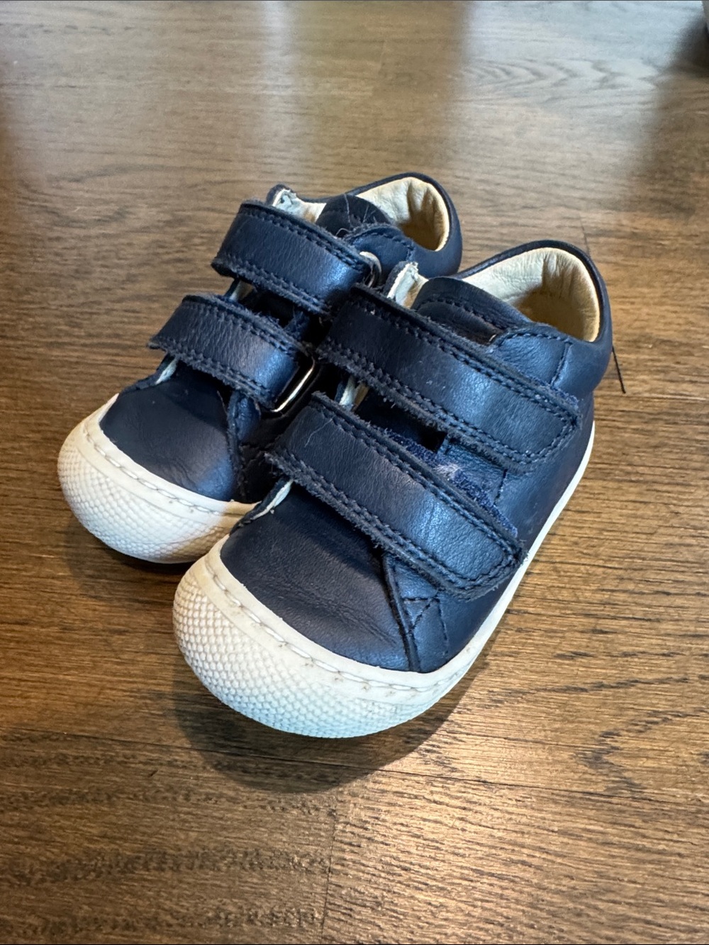 Baby Naturino Navy Leather Velcro Sneakers